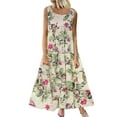 thumbnail image 1 of Sexy Dance Robe d'Été de Plage pour Femmes à Manches Courtes Longue Robe Maxi Robes Bohèmes Riz TG, 1 of 2