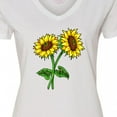 thumbnail image 4 of Inktastic Pair of Sunflowers Women's V-Neck T-Shirt, 4 of 5