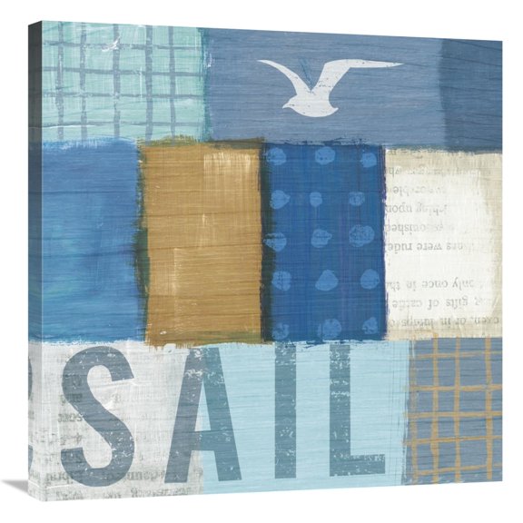 Global Gallery's 'Beachscape Collage V' By Michael Mullan Stretched Canvas Wall Art