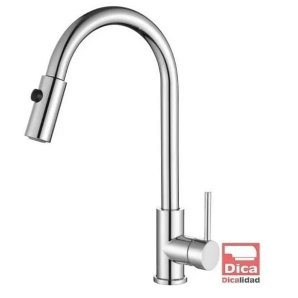 Monomando para Fregadero Dica Con Nariz Retractil 4088 Cromo 4088