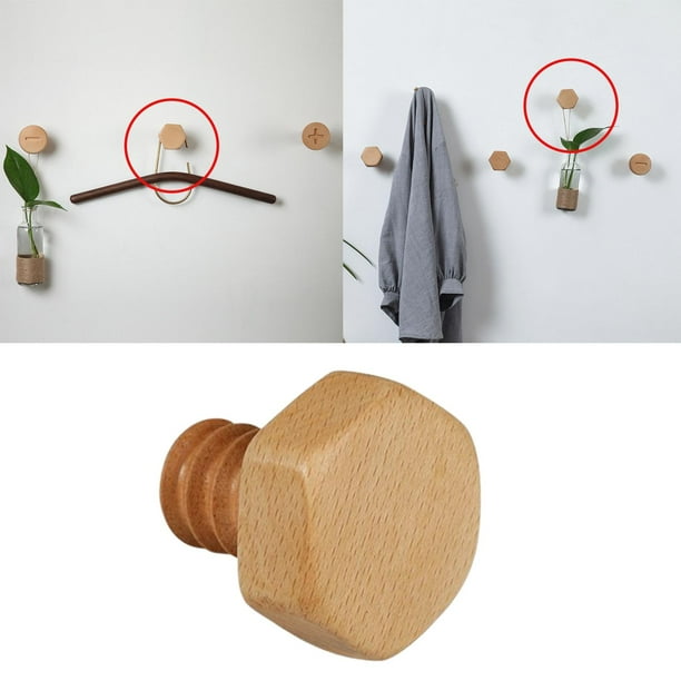 Gancho de Madera BLESIY Diseño de Tornillo Pared Premium Organizador de Dormitorio