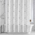 thumbnail image 3 of Modern Coffee Theme Shower Curtain for Bathroom Decor, Grey Drinks Minimalist Lines Leaves Waterproof Fabric Shower Curtain, 66"x72" Set with 12 Hooks, 3 of 9