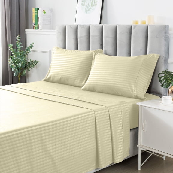 4 Piece Set Luxury Bed Sheets Breathable & Cooling Sheets Deep Pocket Bed Sheets Set