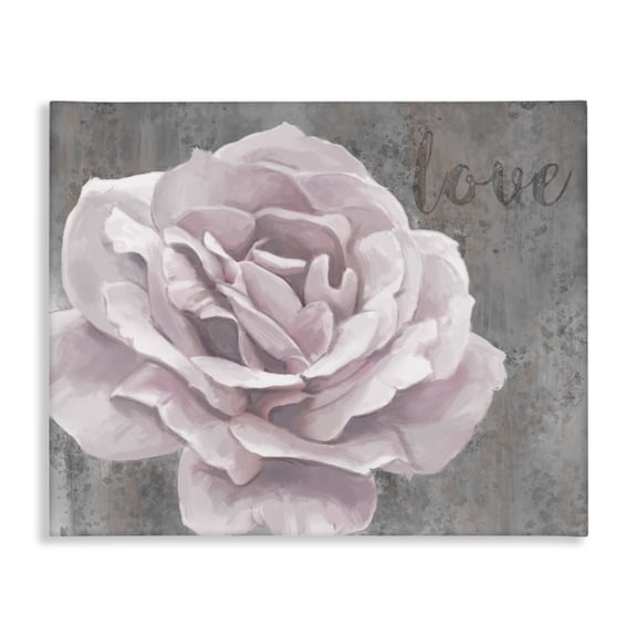 Stupell Industries Transitional Love Flower Pink Grey Texture Canvas Art, 30 x 24, by Ziwei Li