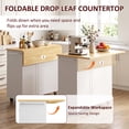 thumbnail image 5 of Walsunny 40" Kitchen Islands Carts with Storage Drop Leaf Countertop on Wheels Rolling Microwave Utility Carts with 3 Drawers 1 Storage Cabinets,White, 5 of 9