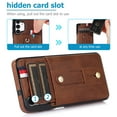 thumbnail image 6 of Nalacover Case for Samsung Galaxy A13 5G Wallet Case Hidden Card Slots Holder, Premium PU Leather Loop Finger Strap TPU Shockproof Lens Protection Cover for Samsung Galaxy A13 5G, Brown, 6 of 7