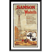 Historic Framed Print, Samson Windmills. Stover Mfg. Co. ..., 17-7/8" x 21-7/8"