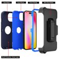 thumbnail image 6 of Xhy iPhone 14 Plus Case with Belt Clip Holster+Screen and Lens Protector Military Grade Heavy Duty Shockproof Armor Detachable for iPhone 14 Plus 6.7 inch 2022 Phone -Dark Blue+Blue, 6 of 6