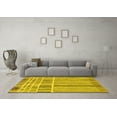 thumbnail image 3 of Ahgly Company Machine Washable Indoor Rectangle Abstract Yellow Modern Area Rugs, 7' x 10', 3 of 4