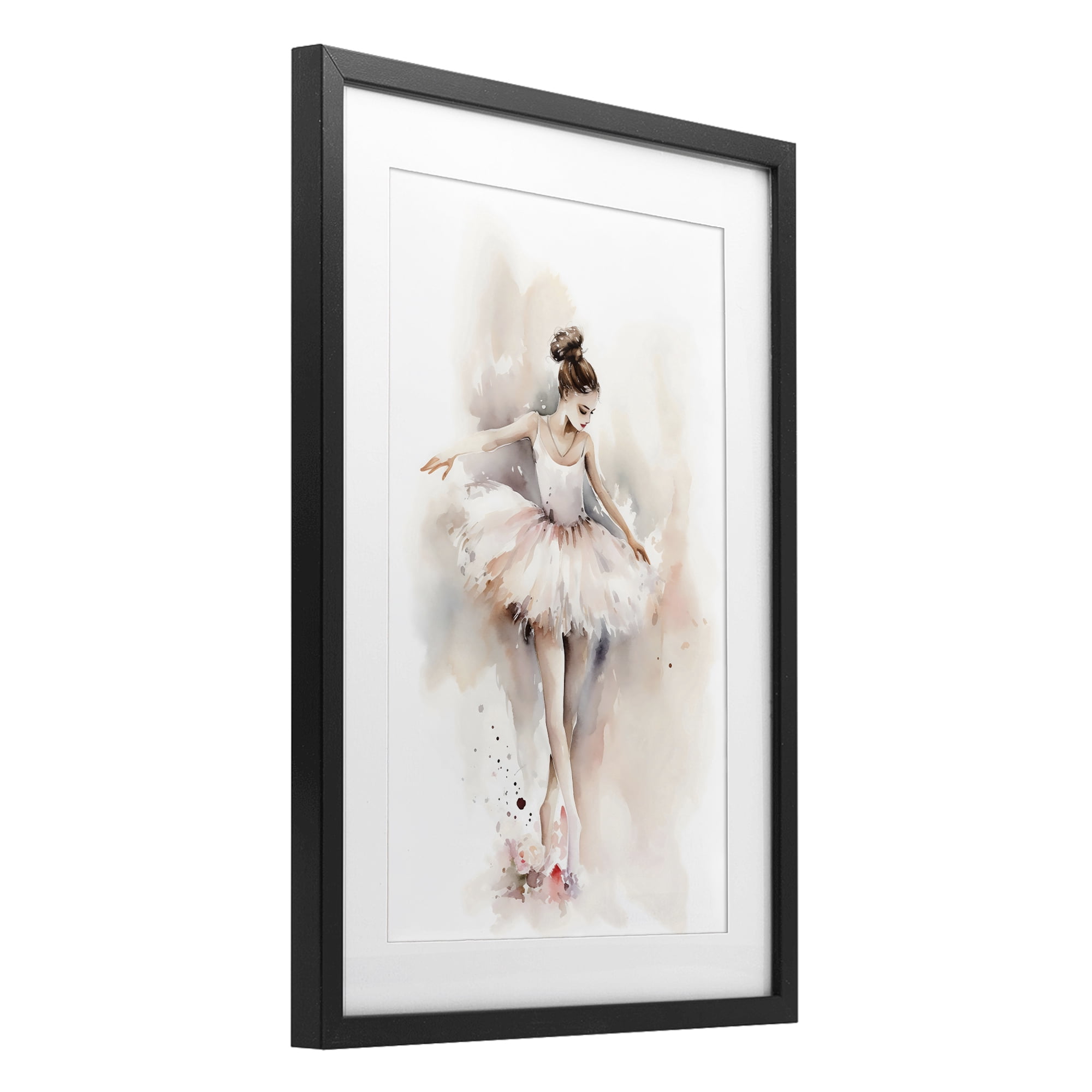 Stupell Industries Watercolor Dancer Pose Black Framed Print Under Glass, design by Creative Studio