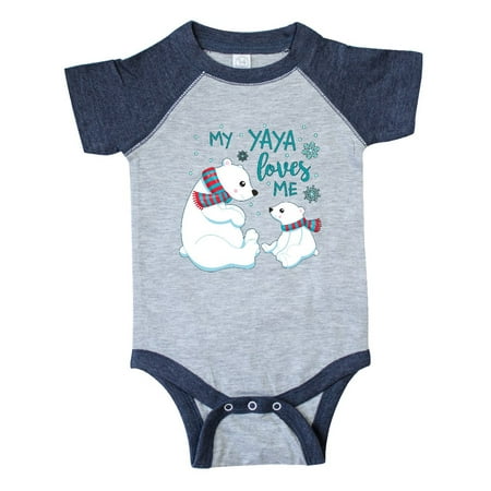 

Inktastic My Yaya Loves Me- cute polar bears Gift Baby Boy or Baby Girl Bodysuit