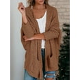 thumbnail image 5 of Sherrylily Women Chunky Popcorn Cardigan Open Front Boyfriend Batwing Fuzzy Knit Coat, 5 of 7