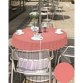 thumbnail image 5 of Coral Red Outdoor Tablecloth with Umbrella Hole and Zipper, Solid Color Table Cover for Round Tables Waterproof Tabletop Collection for Patio, Garden, Picnic, Camping 60R, 5 of 6