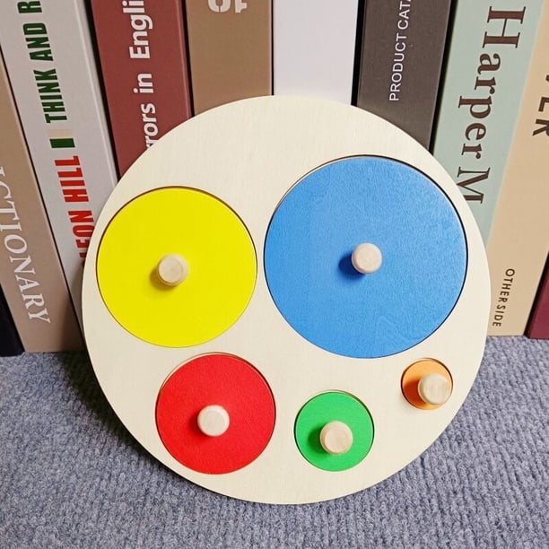 Material didáctico Panel de geometría Panel de rompecabezas de inteligencia Combinación de formas redondas Educación temprana cognitiva Juguetes para niños