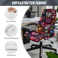 thumbnail image 6 of ZIATUBLES Computer Office Chair Cover Stretch Doodle Heart Printed Removable Chair Protector Slipcover with Elastic Band Washable Soft Universal Rotating Chair Cover, S, 6 of 7