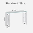 thumbnail image 6 of GZXS 47" Console Table with Clear Tempered Glass Top and Silver Stainless Steel Legs, Narrow Entryway Table for Home Decor, 6 of 7