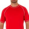 Red, variant on Mens UPF 50+ Rashguard Swim Tee Short Sleeve Running Shirt Swimwear Swim Shirts, Royal, Size: M, Uzzi Active Wear