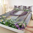 thumbnail image 3 of Castle Fairy Teens Old Barn Door 4pcs Bed Sheets,Western Horseshoe King Sheets,Spring Garden Flowers Super Cozy Sheet Set,Microfiber Bedroom Decor, 3 of 7