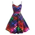 thumbnail image 1 of Vestido Top Ajustado Falda Ancha Llamarada Tamaño Plus Rosegal  Vestidos Estampados Tallas Grandes, 1 of 5