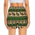 thumbnail image 2 of Lsque Dark Green Vintage Corn Pattern Printed Women's Running Shorts with Liner Pockets,Elastic Quick Dry Workout Athletic Gym Yoga Shorts,Womens High Waist Shorts-XX-Large, 2 of 9