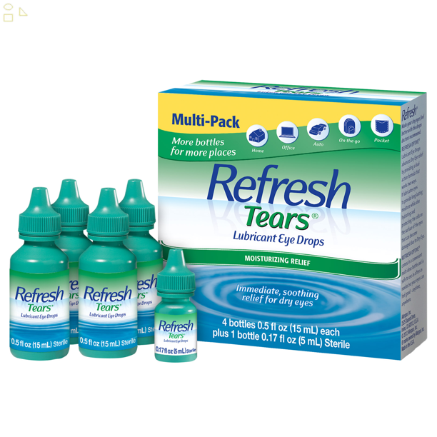 Refresh Tears Lubricant Eye Drops MultiPack, 65 Ml. Safe for Contacts
