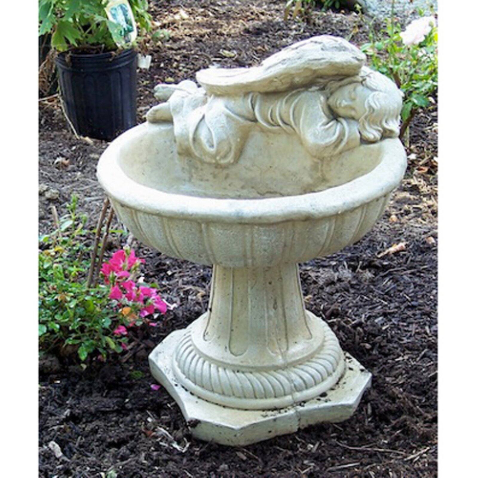 Athena Garden Cast Stone Heavenly Angel Bird Bath