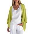 thumbnail image 3 of Otntypg 3/4 Sleeve Cardigan Tops for Women Lightweight Casual Soft Cotton and Linen Open Front Cardigan Outwear Shirts Fashion Fall Outfit Clothes 2025 Green XL, 3 of 5