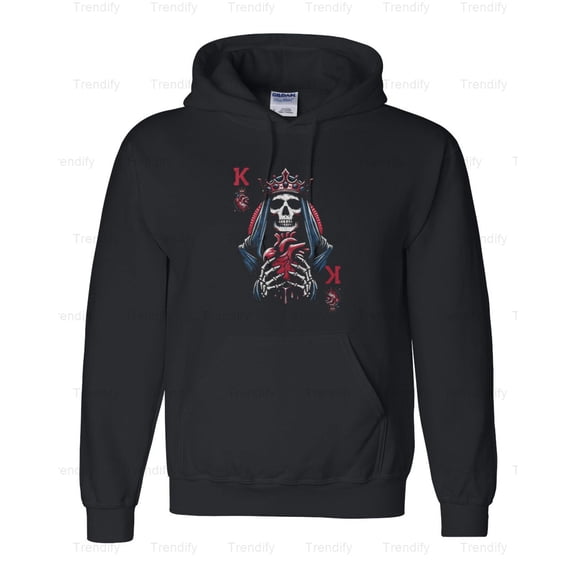 King Of Hearts Grim Reaper Macabre Card Graphic Hoodie M3082224, Up to Size 5XL