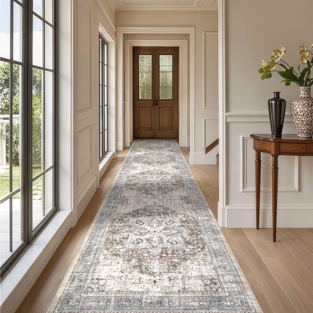 Tortania Alfombra de Área Vintage Lavable 91x427 cm para Interior