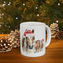 Cute CH1Ristmaorse Ceramic Mug, 11 oz, Gift for Horse Lover, Gift for horse gi, CH1Ristmas Coffee Mug, Gift for Coffee Lover