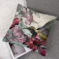 thumbnail image 7 of Hummingbird Throw Pillow Cushion Cover, Orchid Flowers Bouquet and a Hummingbird Nature Wildlife Design Print, Decorative Square Accent Pillow Case, Magenta Green, 7 of 7