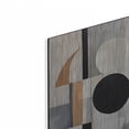 thumbnail image 2 of Luxe Metal Art 'Black and Tan Geometric 3' by Petals Prints Design, Metal Wall Art, 16"x24", 2 of 9