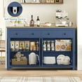 thumbnail image 5 of Homfa 55.1W'' 4-Doors 2-Drawers Farmhouse Storage Cabinet, Wood Sideboard with Adjustable Shelves for Kitchen Dining Room, Blue, 5 of 7