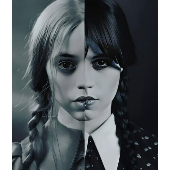 Wednesday diamond painting set (for adults) 5D DIY character diamond art set (for beginners) round full diamond diamond painting gemstone art crafts (home wall decoration gift)