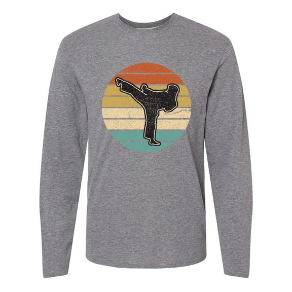 Inktastic Karate Martial Arts Retro Sunset Long Sleeve T-Shirt