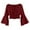 Wine, variant on Kids Off The Shoulder Blouses for Teen Girls 5-15 Years, Cute Solid Color Casual Long Sleeve Smocked Waist Shirts Fashion Elegant Ruffle Sleeve Crop Tops