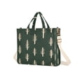 thumbnail image 7 of FORMRS Womens Corduroy Tote Bag Crossbody Shoulder Handbag with Pocket, Beige Plants, 7 of 7