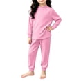 thumbnail image 2 of Amidoa Girls 2 Piece Outfits Soft Cute Long Sleeve Top and Pants Fall Winter Kids Clothing Sets Pink Size 6T, 2 of 6