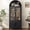 Black, variant on 70'' Tall Arched Bookshelf with Glass Door, Modern Wood Bookcase Cabinet with 5 Tier Display Shelf for Living Room, Rustick oak