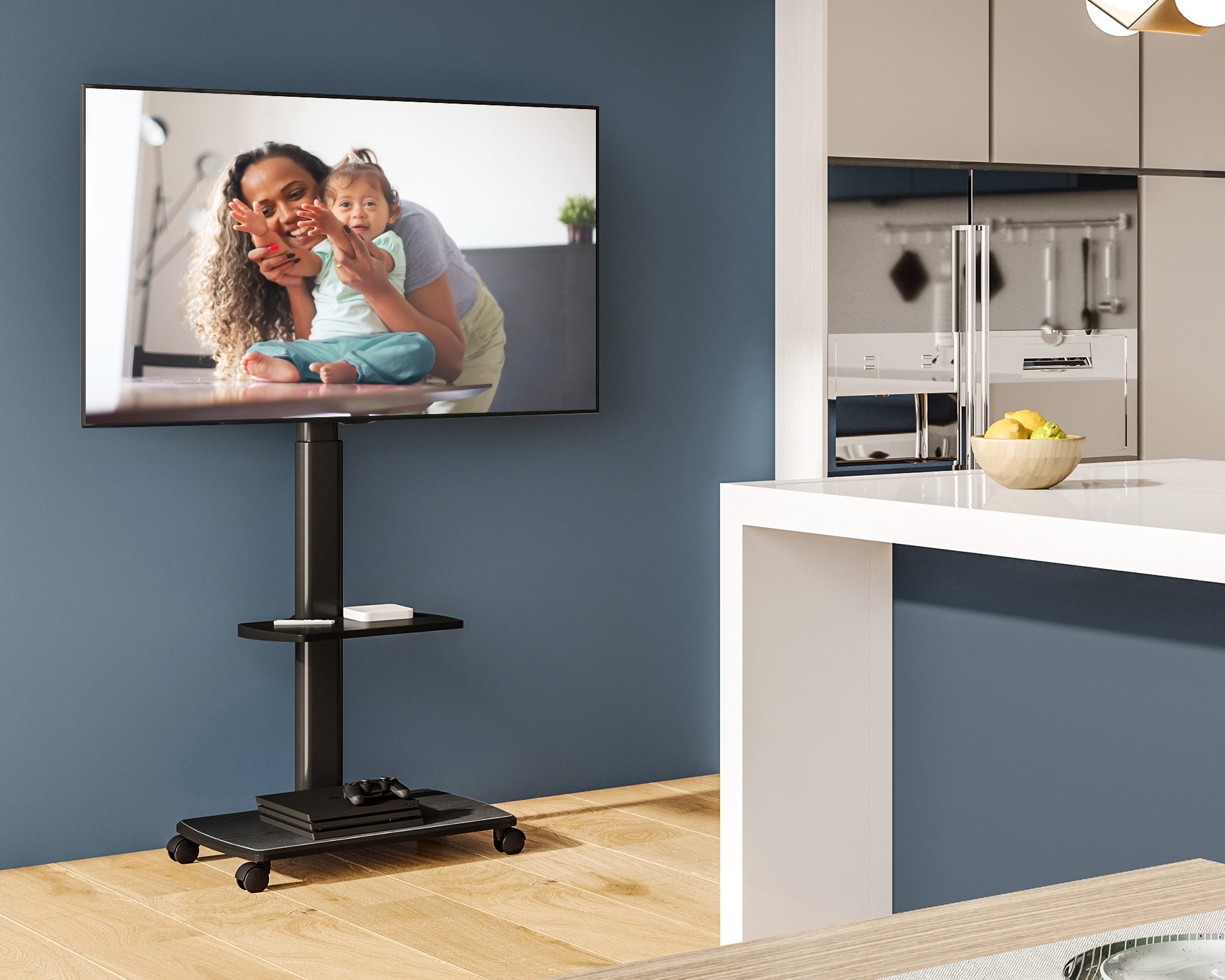 FITUEYES Rolling TV Cart with Swivel Mount for 32–65" TVs photo 3