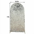 thumbnail image 5 of BalsaCircle 7 ft Silver Fitted Big Payette Sequin Round Top Wedding Arch Backdrop Stand Cover Party Events Decorations, 5 of 8