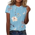 thumbnail image 2 of ICHUANYI ClearanceWomen's Fashion Printed T-shirt Short Sleeves Blouse Round Neck Casual Tops ICHUANYI WER202308040411, 2 of 4