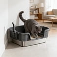 thumbnail image 4 of EGNMCR Stainless Steel High Sided Metal Litter Box Suitable For Small Cats Non Stick Odor Proof Expose Proof And Foolproof To Clean Stainless steel cat litter boxs, 4 of 6