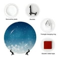 thumbnail image 4 of Wukai Christmas Snowflakes Print Decorative Plate for Display,Bone China Decorative Plate, Ceramic Dinner Plate with Stand, Vertical Ceramic Plate-6in, 4 of 6