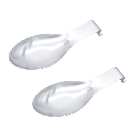 

Cabilock 2 Pcs Stainless Steel Spoon Rest Heavy Duty Dishwasher Safe Spatula Ladle Holder Tableware Spoon Holder - 24x9.6cm (Silver)