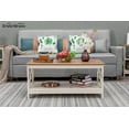 thumbnail image 4 of Farmhouse Coffee Table with Storage, Square Modern Center Table with Shelf for Living Room, Rustic Wood Look Cocktail Table, Easy Assembly, Ivory+Oak, 4 of 7