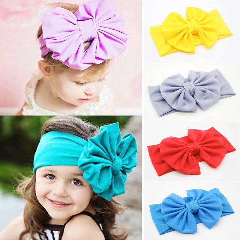 3pc/Set Newborn Headband Ribbon Elastic Baby Headdress Kids Hair Band Girl Bow 0 