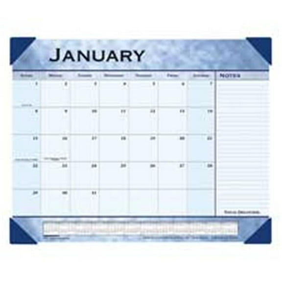 At-A-Glance AAG89701 12-Month Desk Cal- Marble Look- 1PPM- 17in.x22in.- Slate Blue