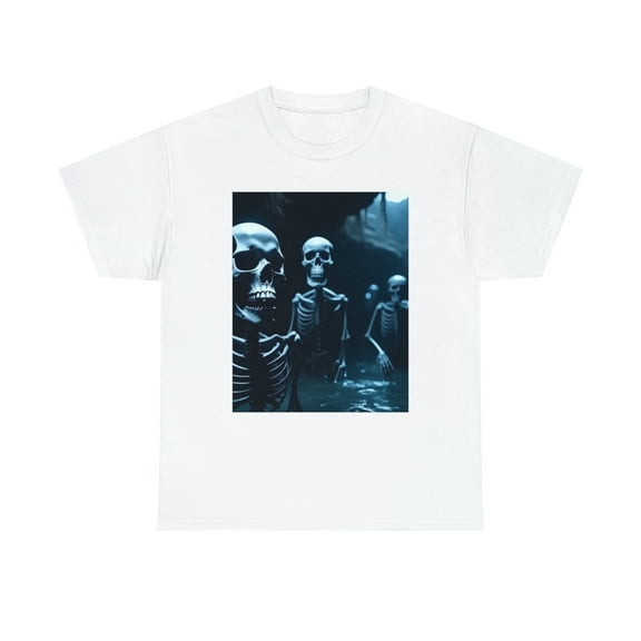 Halloween Skeleton Ghosts Laughing with You Unisex Heavy Cotton T-Shirt