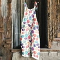 thumbnail image 2 of QATAINLAV Womens Easter Cute Bunny Eggs Print Outfit 2025 Spring Holiday Clothes Casual Cotton Linen Jumpsuits Loose Fit Wide Leg Rompers Overalls Multicolor XXL Clearance Sale, 2 of 6